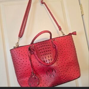 Chic Red Leather Tote Bag